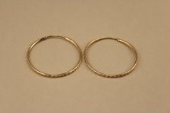 Náušnice- kruhy- gravír- zasúvacie- žlté zlato- 14 karátov