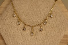 Celebritka-číre zirkóny- 7 príveskov-pozlátené striebro