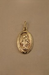 Prívesok- medailón- Panna Mária- žlté zlato- 14 karátov