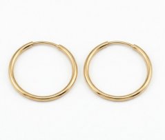 Náušnice- hladké kruhy- žlté zlato- 14 karátov