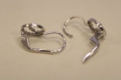 Naušnice- dvojitý kruh- zirkóny- biele zlato- patent- 14 karátov