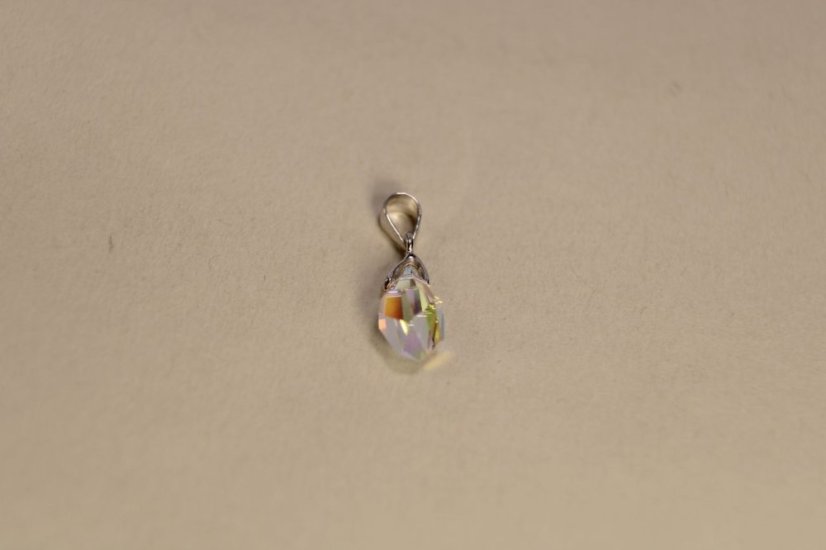 Strieborný prívesok swarovski crystals číry meniaci farbu, striebro, 0,76g, 925/1000