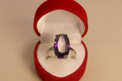 Prsteň-fialový swarovski crystal-rhodiované striebro