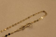 Retiazka- Valentino- ploché očká-  žlté zlato- 14 karátov