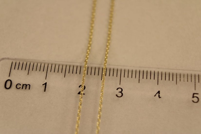 Celebritka- Anker- dva točené kruhy- číry zirkón- žlté zlato- 14 karátov