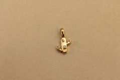 Zlatý prívesok - kaktus - číre zirkóny - žlté zlato - 14K