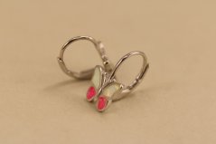 Náušnice- motýliky- opál- patent- rhódiované striebro