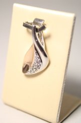 Kombinovaný strieborný prívesok daždová kvapka s kamienkami zirkónu, rhodium, 1,48 g, 925/1000