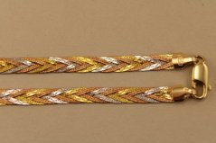 Zlatá retiazka - Herringbone - 14k - Kombinované zlato