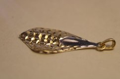 Prívesok- tvar slzy-viacfarebné zlato-14 karátov