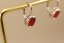 Náušnice- červený zirkón-klasické zapínanie- striebro