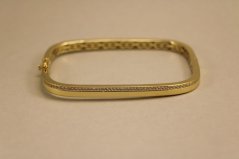 Náramok - obdlžník - číre zirkóny - pozlátené striebro