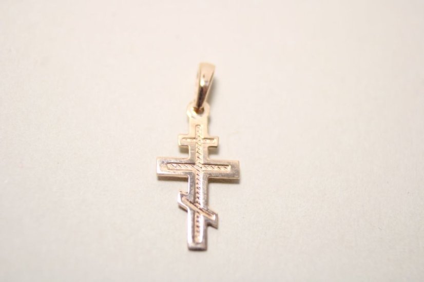 Právoslavný kríž-gravír-ružové zlato-14 karátov