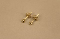 Náušnice- malé guličky-UNISEX- puzetky- pozlátené striebro