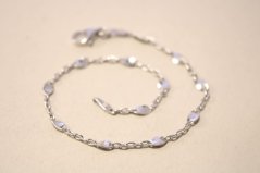 Strieborný náramok s oválnymi platničkami, rhodium, 17 cm, 1,51 g, 925/1000