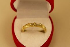 Zlatý prsteň, žlté zlato, ruženec, 14k 585/1000