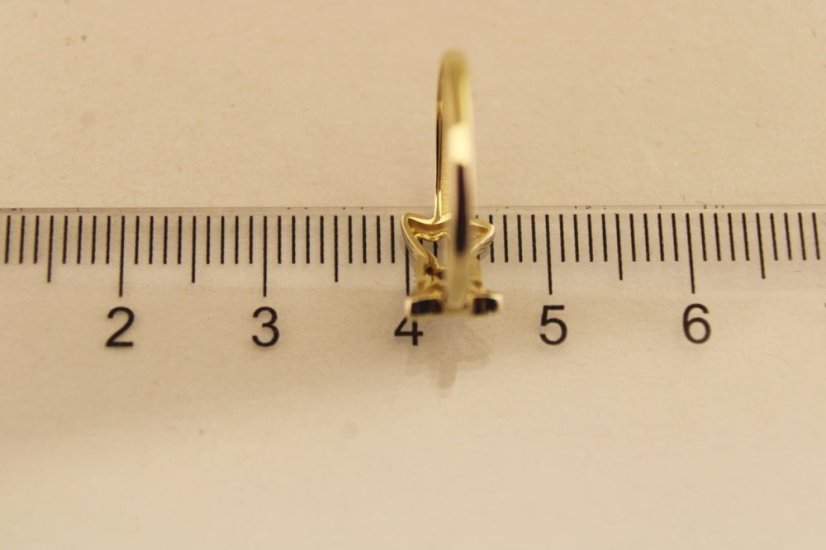 Zlatý prsteň -  Motýlie krídla - Číre zirkóny - Žlté zlato - 14k