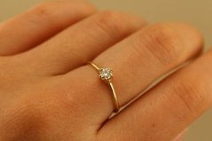 Prsteň- diamant 0,26ct- žlté zlato- 14 karátov