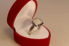 Prsteň- swarovski crystals číry- rhodiované striebro