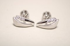 Náušnice-číre zirkóny-rhodium-šrúbky-striebro