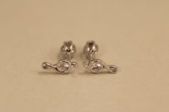 Náušnice- husľový kľúč- zirkón- šrúbky- rhódiované striebro