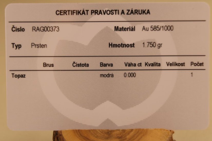 Prsteň- Topás- zirkóny- žlté zlato- 14 karátov