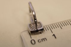 Naušnice- ružové zirkóny- biele zlato- patent- 14 karátov