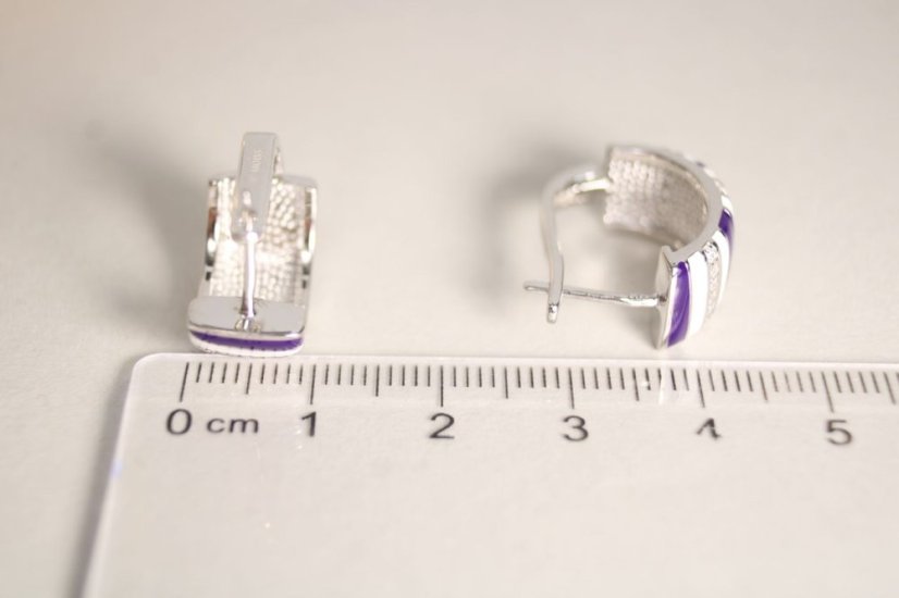 Náušnice-farebný smalt-francúzsky patent-striebro