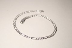 Náramok-vzor Figaro-rhodium-striebro