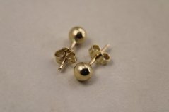 Náušnice- guličky- puzetky- žlté zlato- 14K