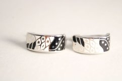 Náušnice-smalt-francúzsky patent-striebro