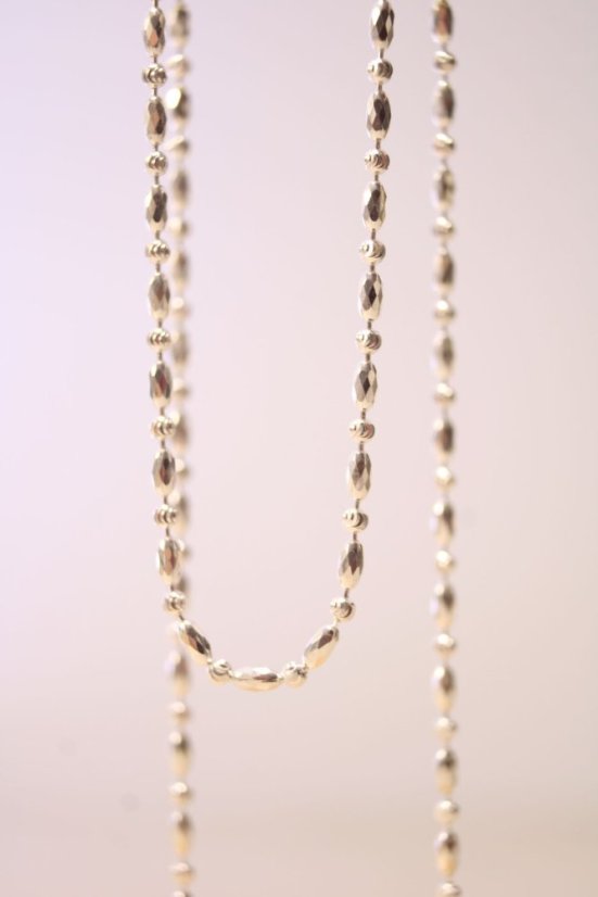 Retiazka- guľôčky- rhódiované  striebro