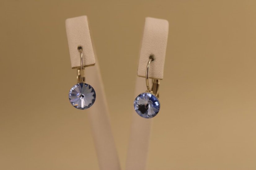Náušnice- modré zirkóny- patent- chirurgická oceľ- 316/L