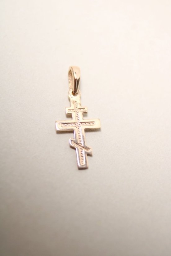 Právoslavný kríž-gravír-ružové zlato-14 karátov