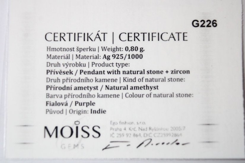 Prívesok-Ametyst-číre zirkóny-rhodium-kombinované striebro