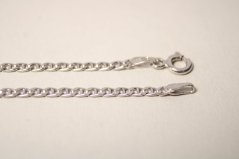 Strieborná retiazka vo vzore MARINA GUCCI, hladký vzor, rhodium, 46 cm, 4,28 g, 925/1000