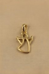 Prívesok- vyrezávaný anjelik- pozlátené striebro
