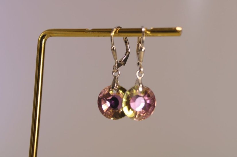 Náušnice -swarovski crystals-striebro-klasické zapínanie