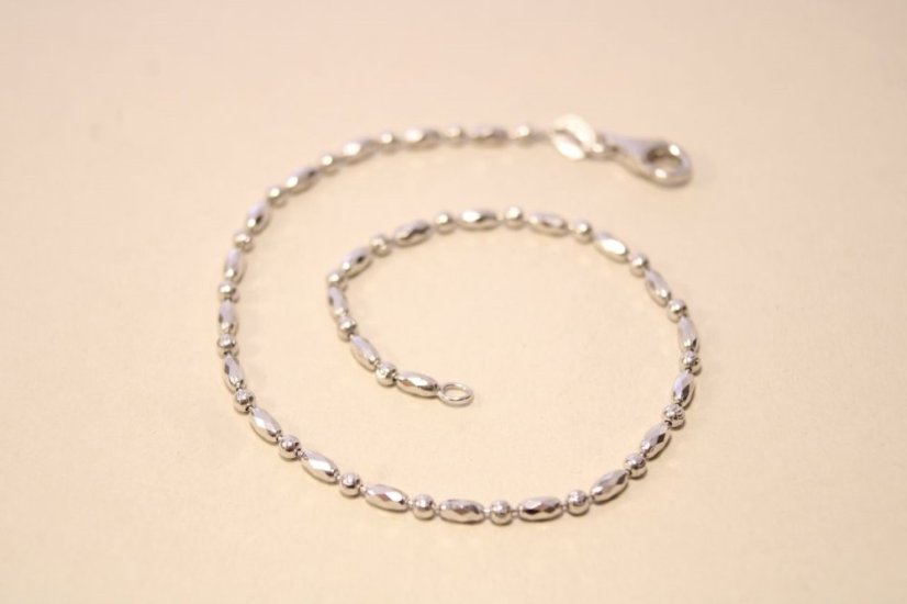 Strieborný náramok guličkový vzor, 17,5 cm, 2,07 g, 925/1000