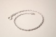 Strieborný náramok točený vzor singapur, rhodium, 17 cm, 1,37 g, 925/1000