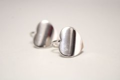 Náušnice- hladké srdiečka- patenty- rhódiované striebro