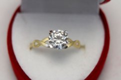 Prsteň kombinované zlato číry zirkón, veľkosť 54, 1,24g, 14k 585/1000