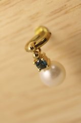 Prívesok- riečna perla- Londýnsky topaz- žlté zlato- 14 karátov