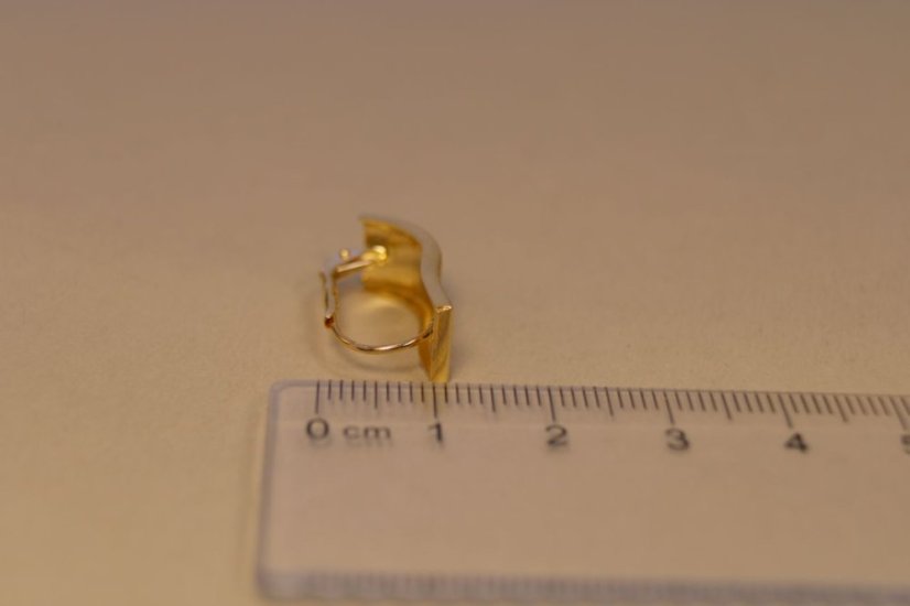 Náušnice-zvlnené obdĺžniky-žlté zlato-patent-14 karátov