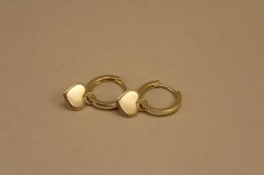 Náušnice - kruhy - srdiečka - pozlátené striebro