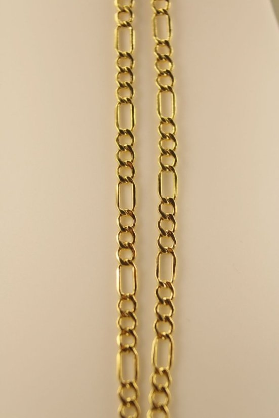 Retiazka-Figaro-žlté zlato-14 karátov