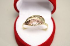 Prsteň- gravír- viacfarebné zlato- 14 karátov