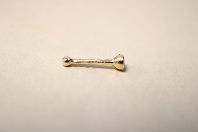 Zlatý piercing do nosa so žiarivym čírym briliantom 0,01 ct, žlté zlato, 0,17 g, 14 karátov 585/1000