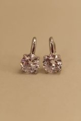 Náušnice- číre zirkóny- patent- rhódiované striebro