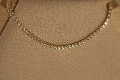 Náhrdelník-posiaty čírymi zirkónmi-pozlátené striebro